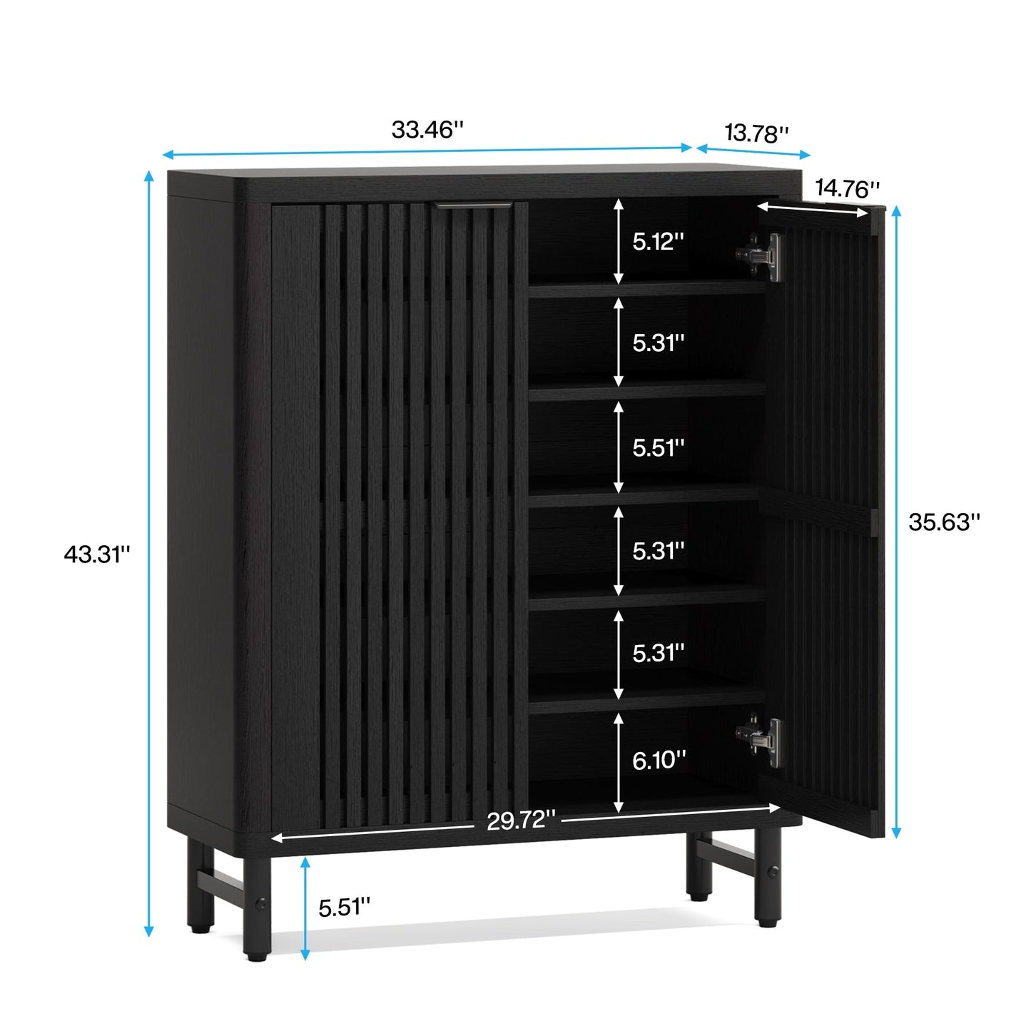 24 Pairs Shoe Storage Cabinet with Door for Entryway Living Room