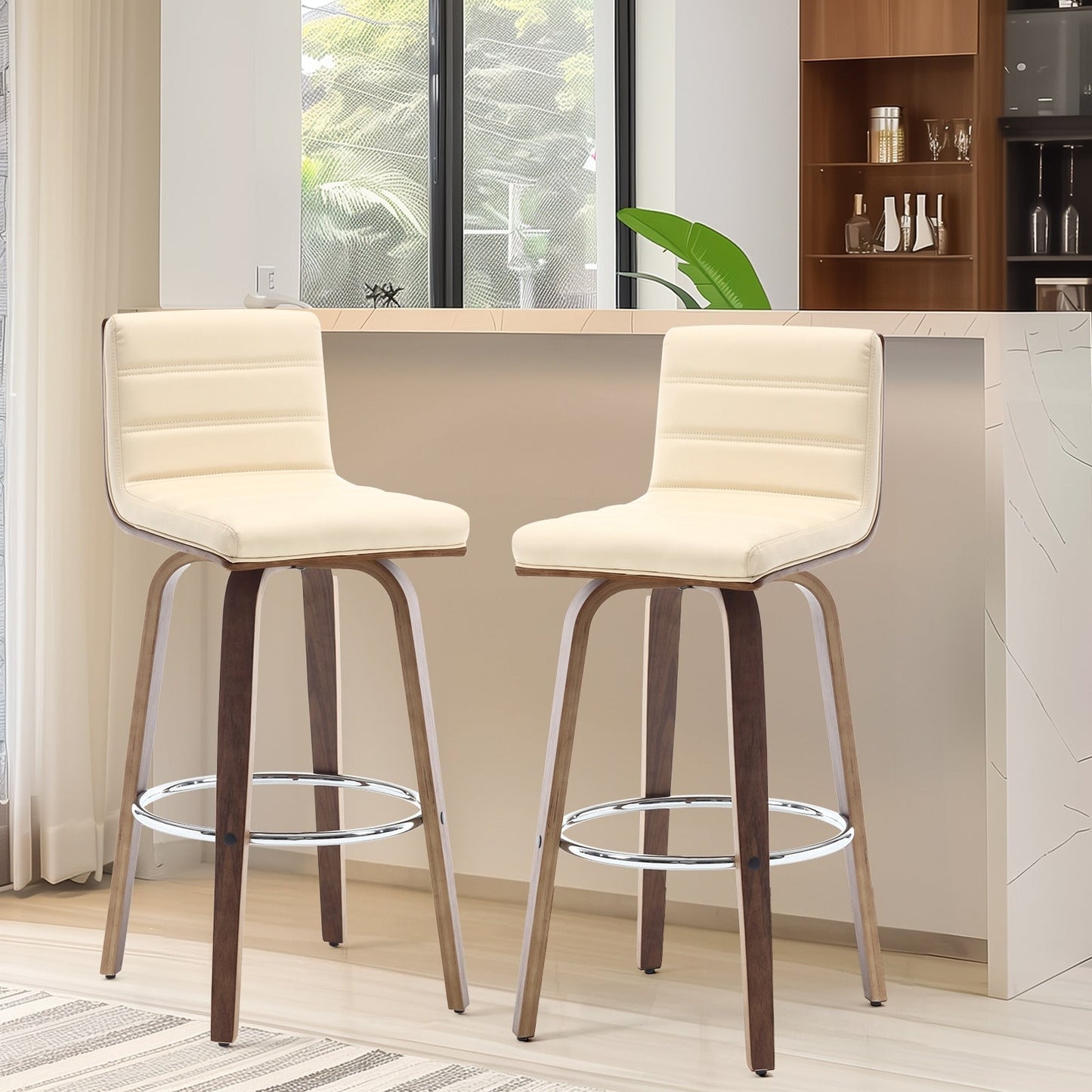 26/29 Faux Leather Swivel Bar/Counter Stools, Set of 2/3