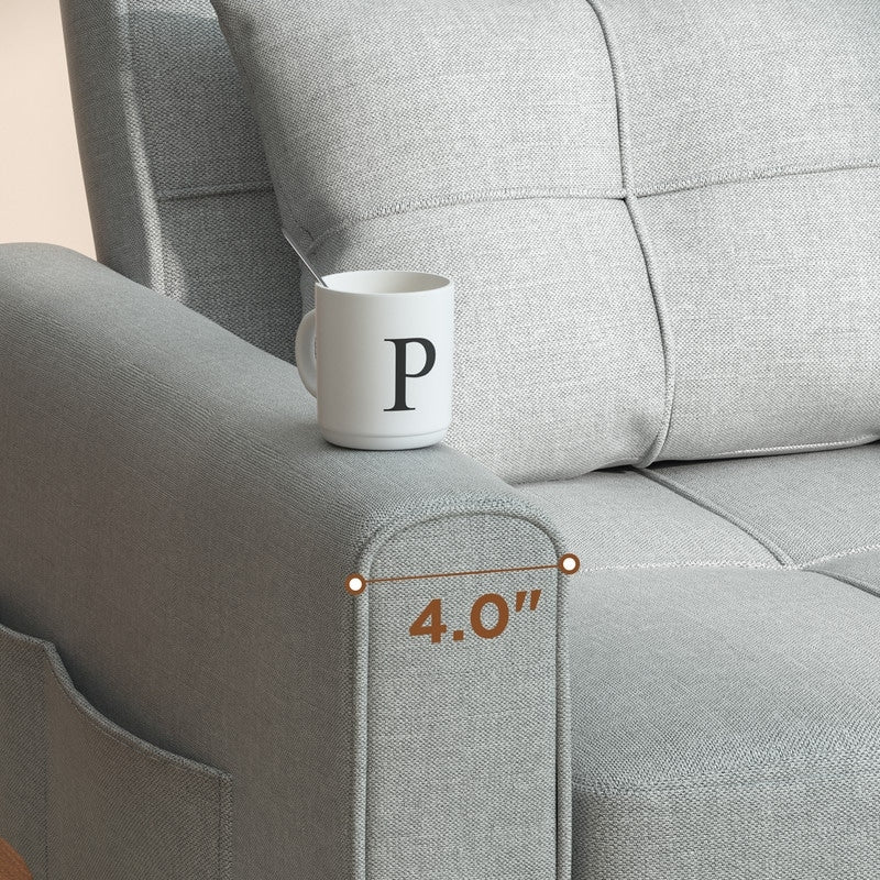 3-in-1 Adjustable Sleeper Sofa Bed, Pull Out Chair Sofa, Convertible Folding Bed for Living Room