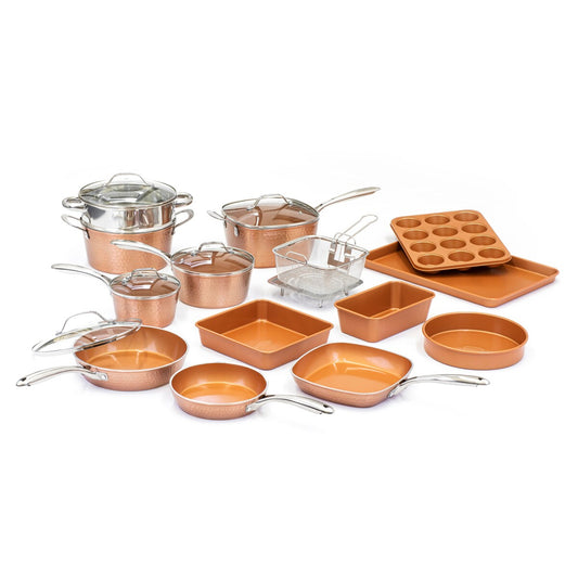 Gotham Steel Hammered 20pc Non Stick Cookware Set