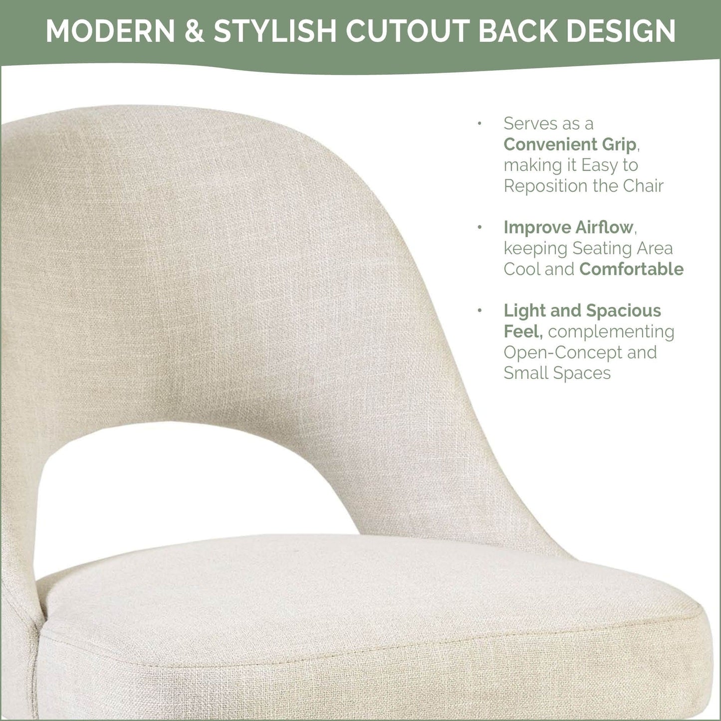 INK IVY Nola Upholstered Dining Side Chairs with Cutout Back design (Set of 2)