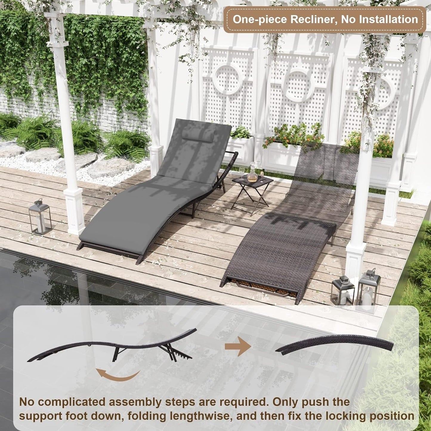 Kullavik 3-PiecesOutdoor Chaise Lounge Set