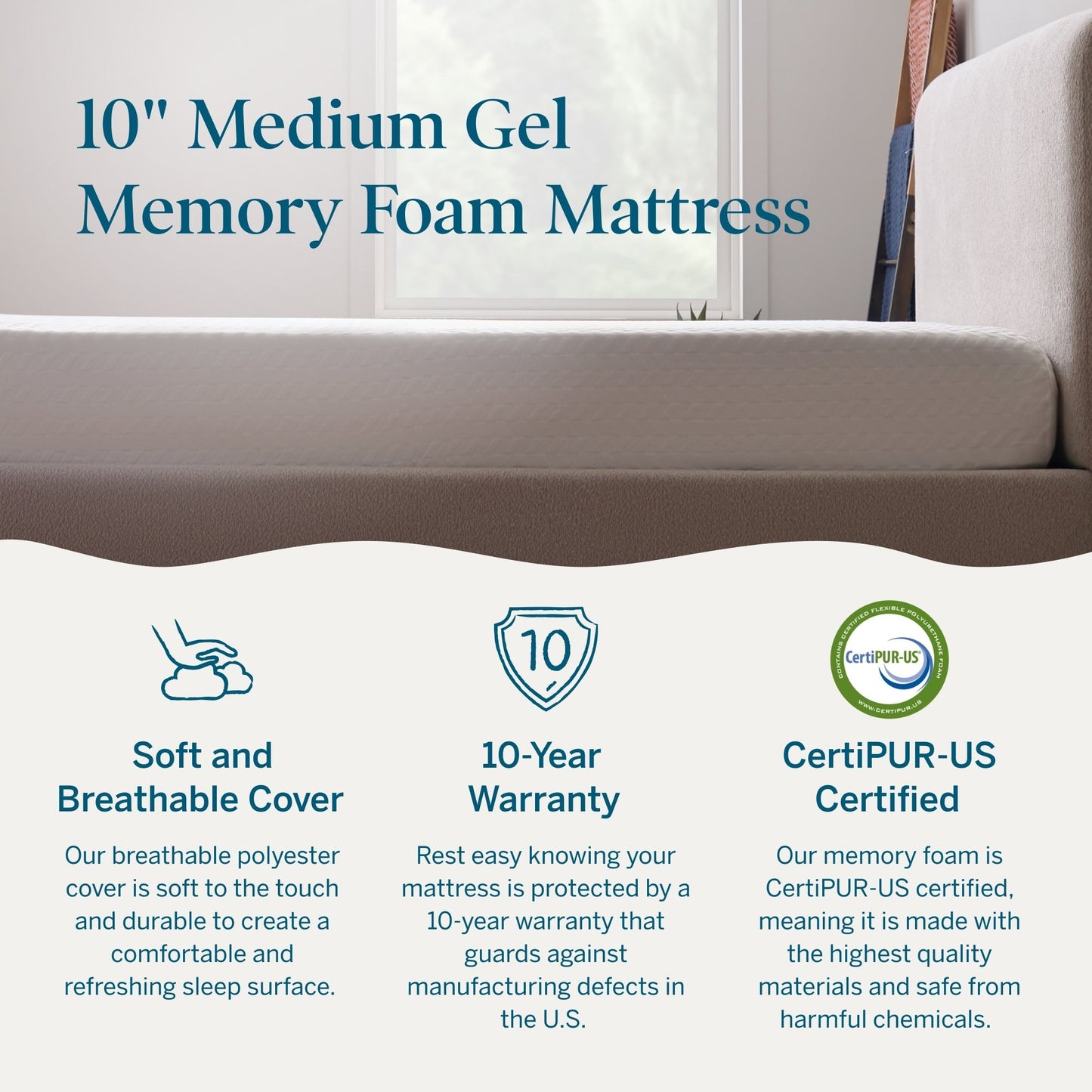 Lucid 10-inch Luxury Gel Memory Foam Mattress