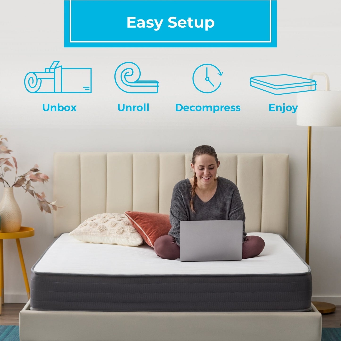 Linenspa 8 In. Firm Gel Memory Foam Hybrid Mattress