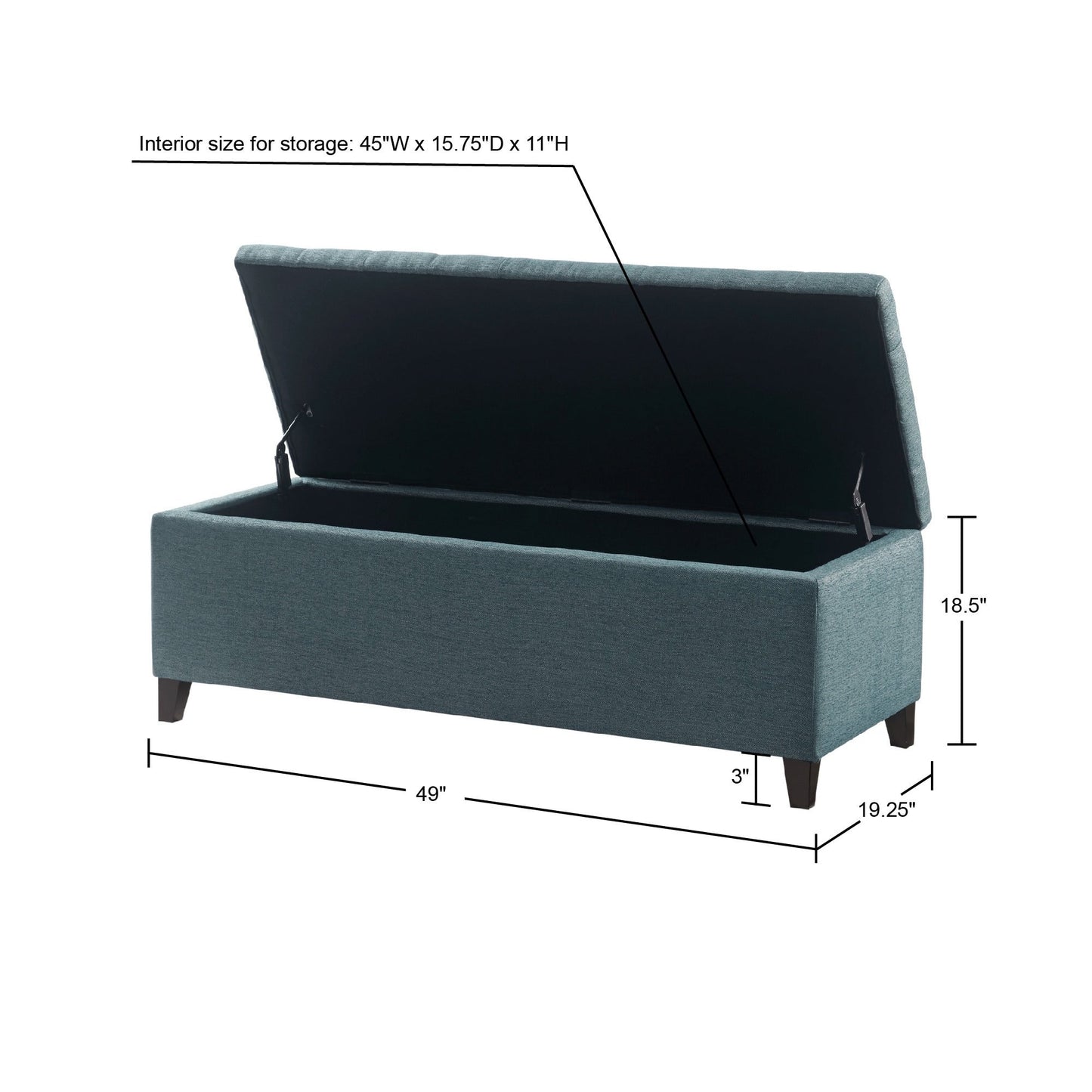 Madison Park Sasha Tufted Top Upholstered Storage Bench