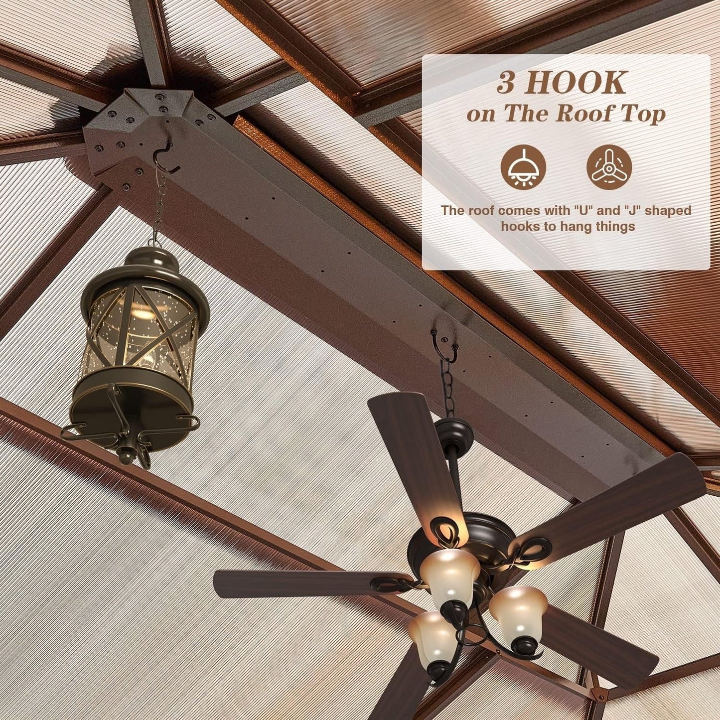 Hardtop Gazebo for Backyard – Permanent Pergola with Netting, Curtains & Double Roof, All-Weather Outdoor Shelter