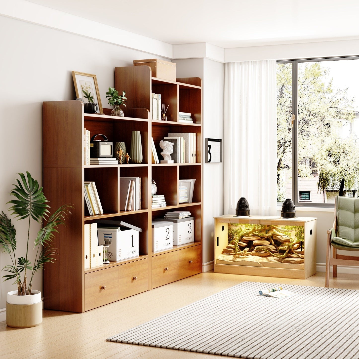 Reptile Habitat -Spacious Terrarium for Lizards, Snakes & More - 47.2