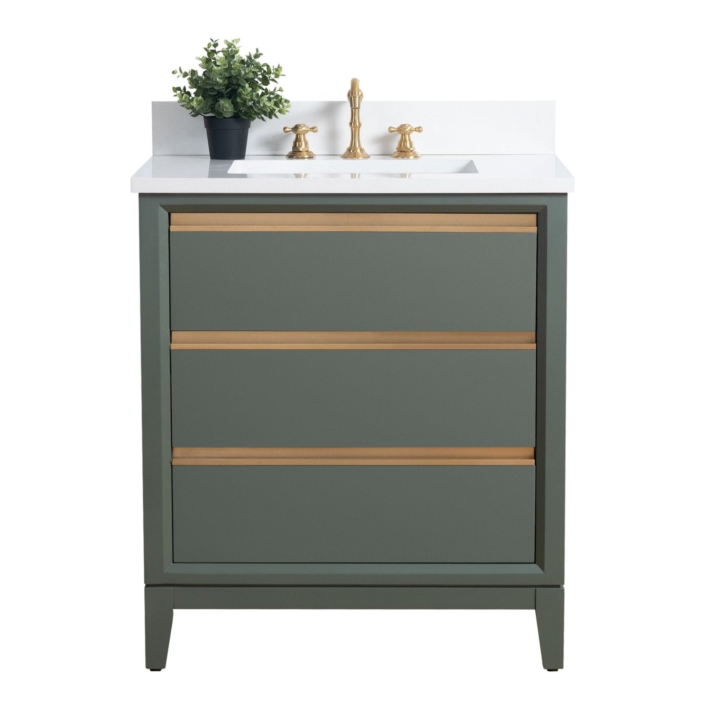 Vanity Art Bathroom Vanity with Ceramic Sink and Engineered Marble Top