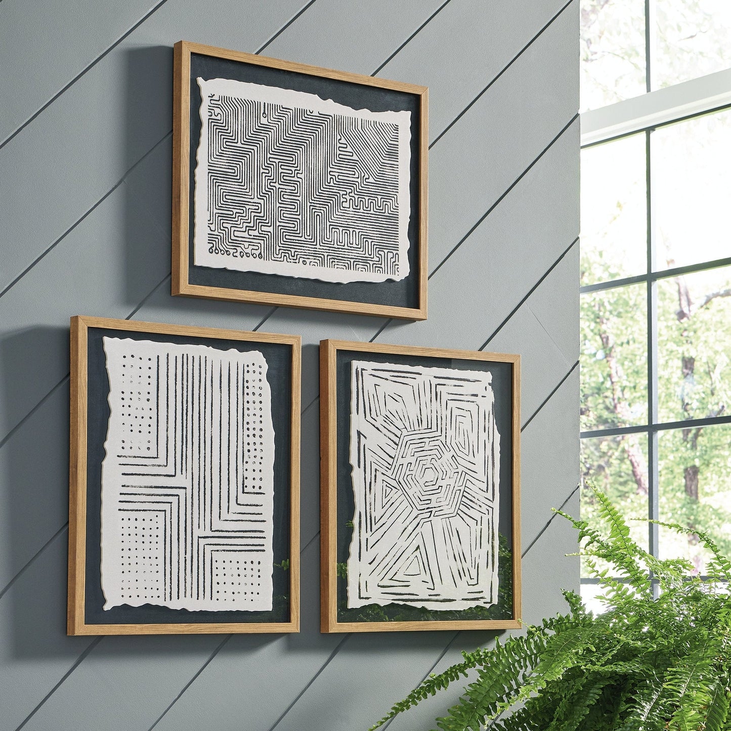 Wonderstow Black/Beige Wall Art, Set of 3