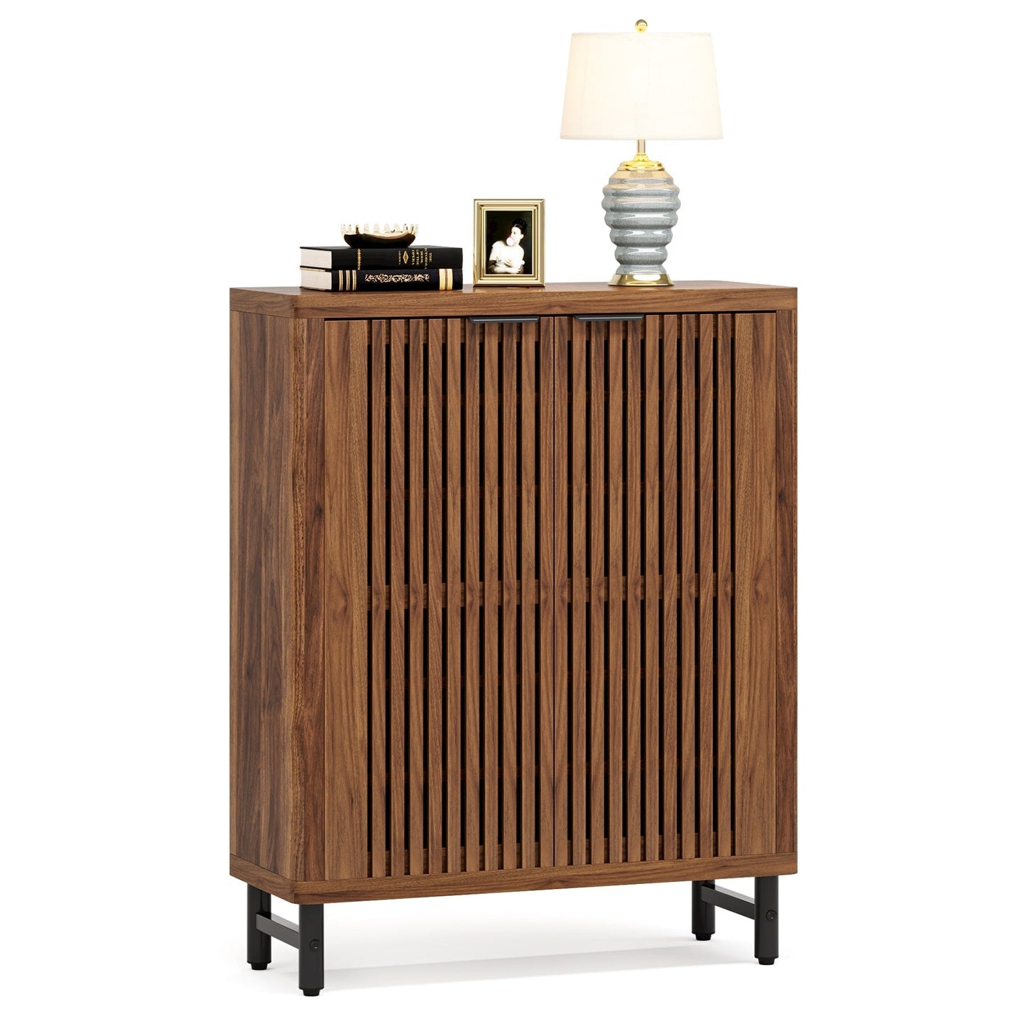 24 Pairs Shoe Storage Cabinet with Door for Entryway Living Room