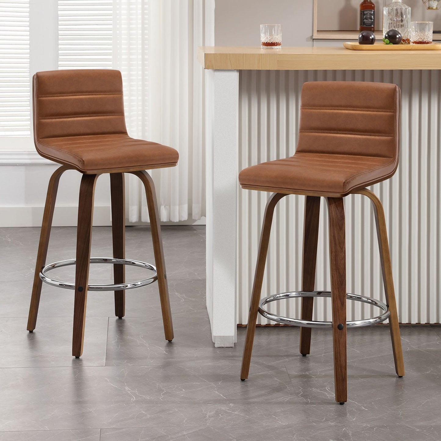 26/29 Faux Leather Swivel Bar/Counter Stools, Set of 2/3