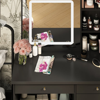 39.4'' W Dresser Makeup Vanity Set with Stool and Mirror Room