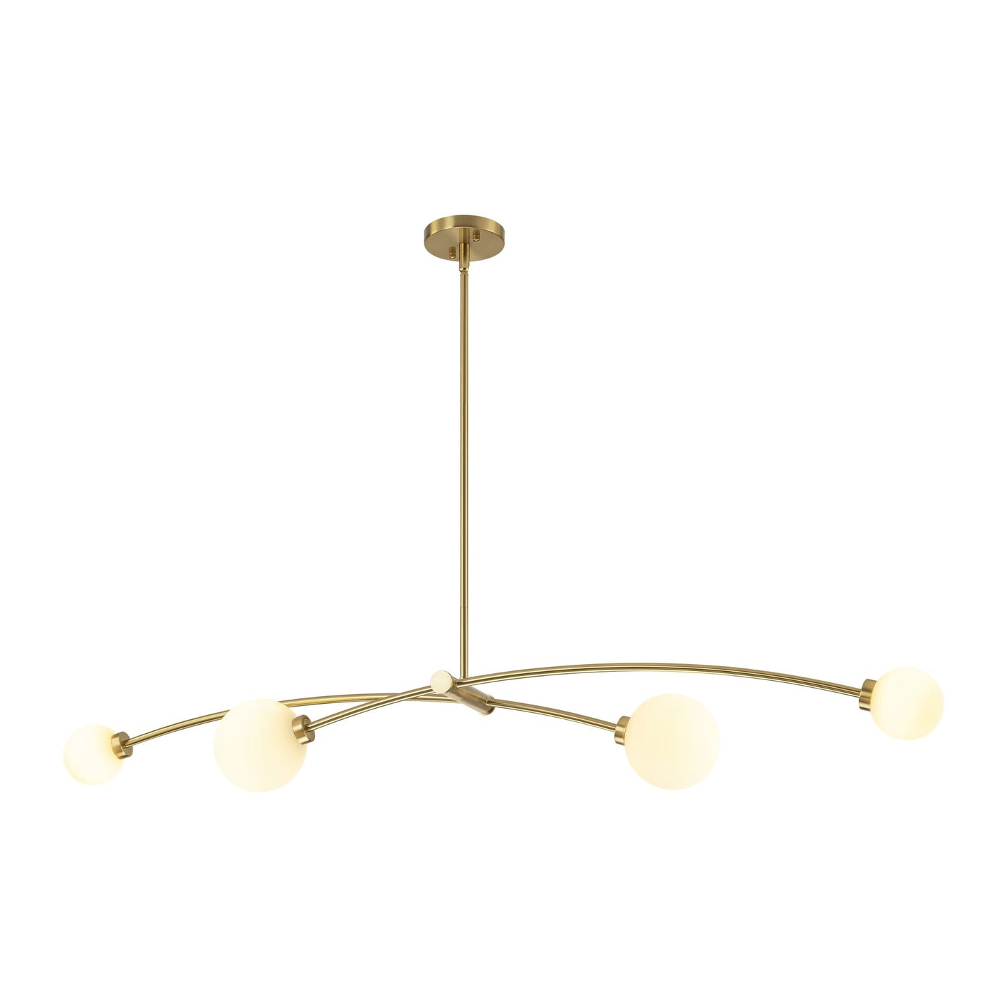 4-Light Modern Gold Simple Linear Sputnik Pendant Island Light/ Dining Room Light - 51.18 in. W x 11.02 in. D x 5.91 in. H