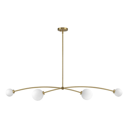 4-Light Modern Gold Simple Linear Sputnik Pendant Island Light/ Dining Room Light - 51.18 in. W x 11.02 in. D x 5.91 in. H