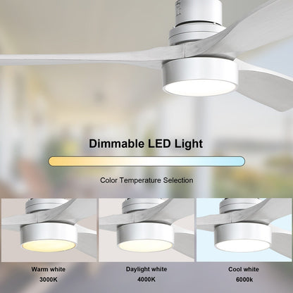 48 and 52 Integrated LED Ceiling Fan with Light and Remote, Reversible DC Motor