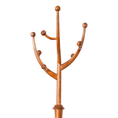 Tree-branch Rubberwood Freestanding Coat Rack with 8 Hooks - 24.5W x 70.87H