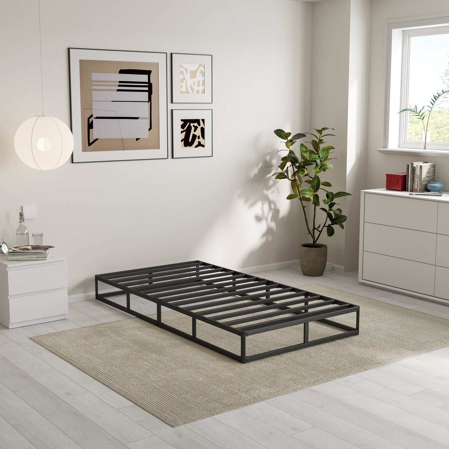 5 Inch Low Profile Metal Spring, Heavy Duty Structure with Grey Cover