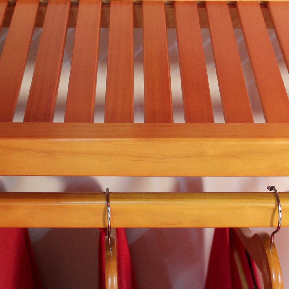 John Louis Home Solid Wood Reach-In Simplicity Closet System Honey Maple