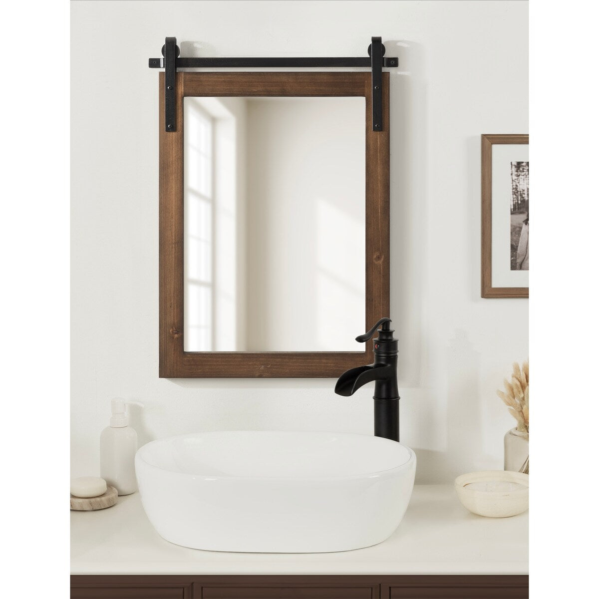 Kate and Laurel Cates Rustic Rectangular Wall Mirror