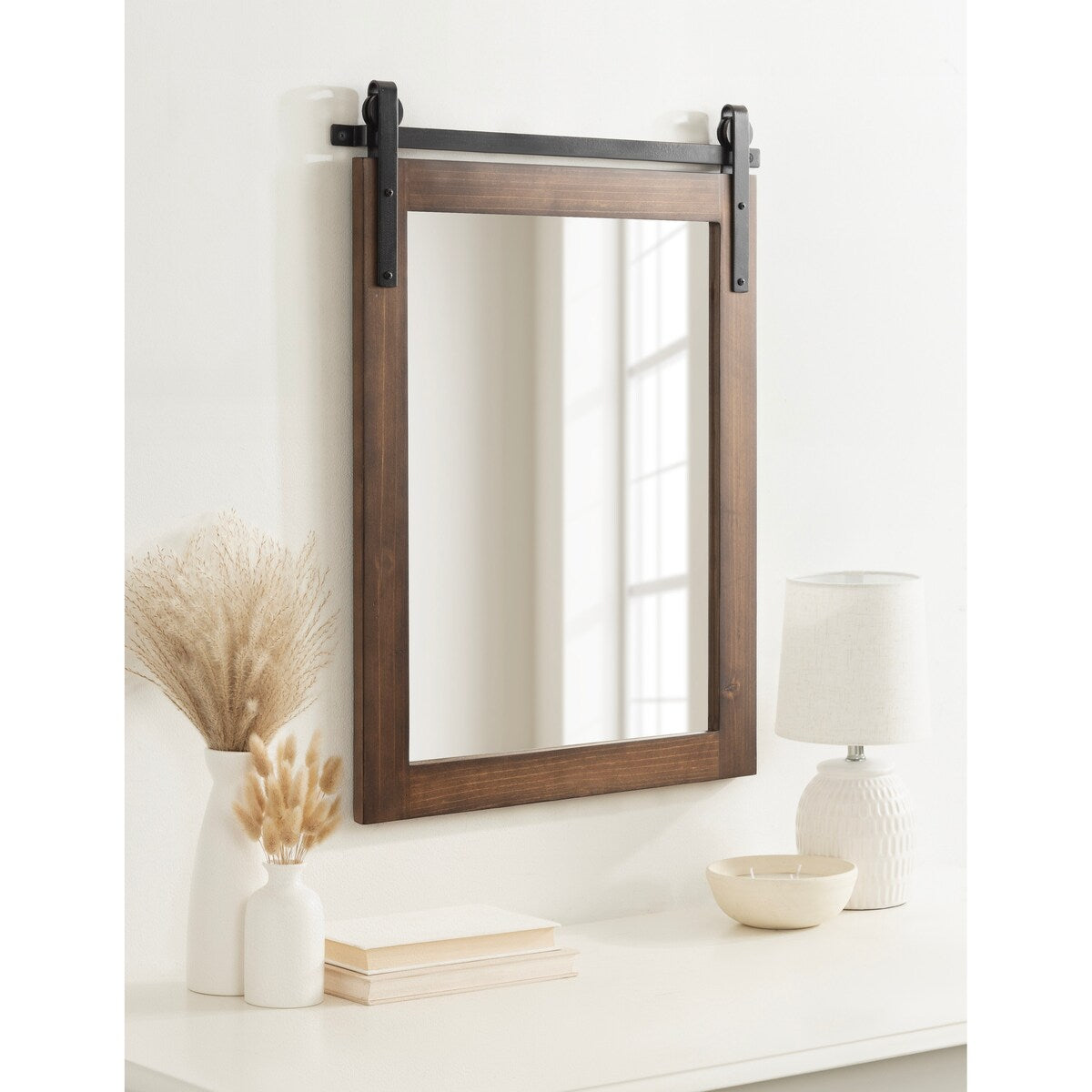 Kate and Laurel Cates Rustic Rectangular Wall Mirror