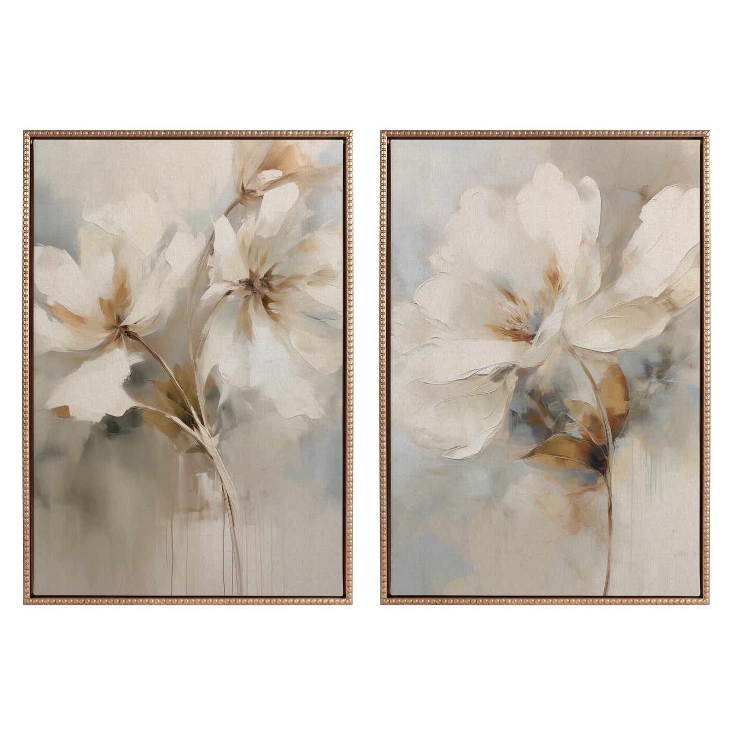 Kate and Laurel Sylvie Beaded Abstract Botanical Canvas