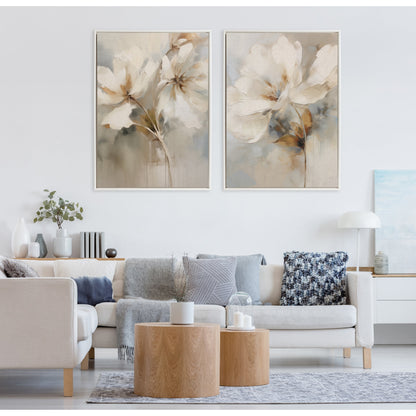 Kate and Laurel Sylvie Beaded Abstract Botanical Canvas