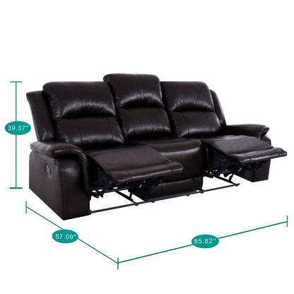 Leather Manual Recliner Sofa Collection for Living Room Leather Reclining Furniture for Home Office Living Room