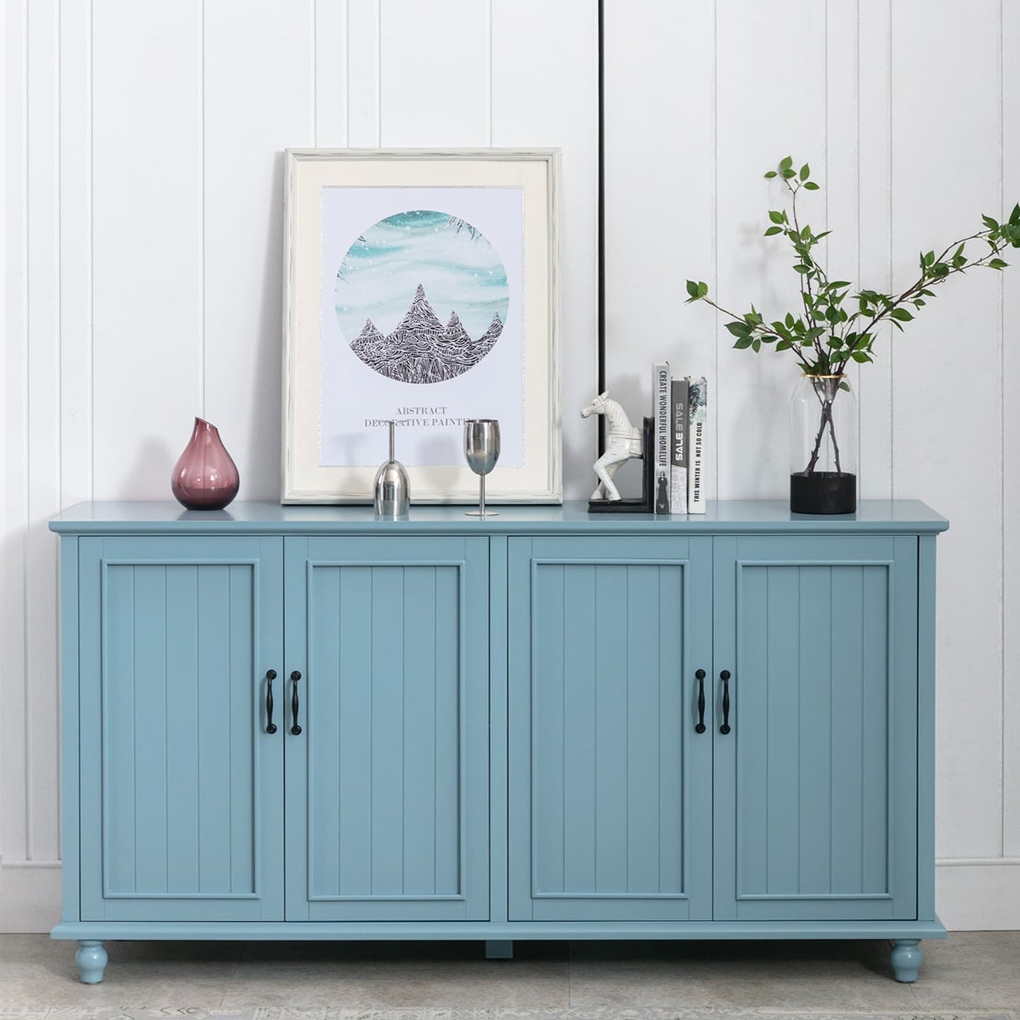 Kitchen Sideboard Coffee Bar Cabinet Accent Storage Cabinet