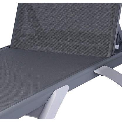 Kozyard Alan Full Flat Aluminum and Polypropylene Resin Legs Patio Reclining Adjustable Chaise Lounge