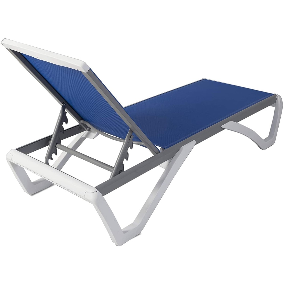 Kozyard Alan Full Flat Aluminum and Polypropylene Resin Legs Patio Reclining Adjustable Chaise Lounge