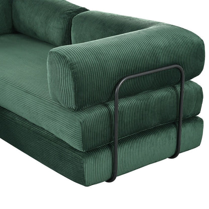 L-Shaped Modular Sofa Bed in Corduroy Fabric