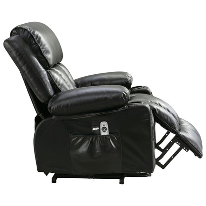 Large Power Lift Recliner Chair with Heat and 8-Point Massage - Remote Control, USB Port
