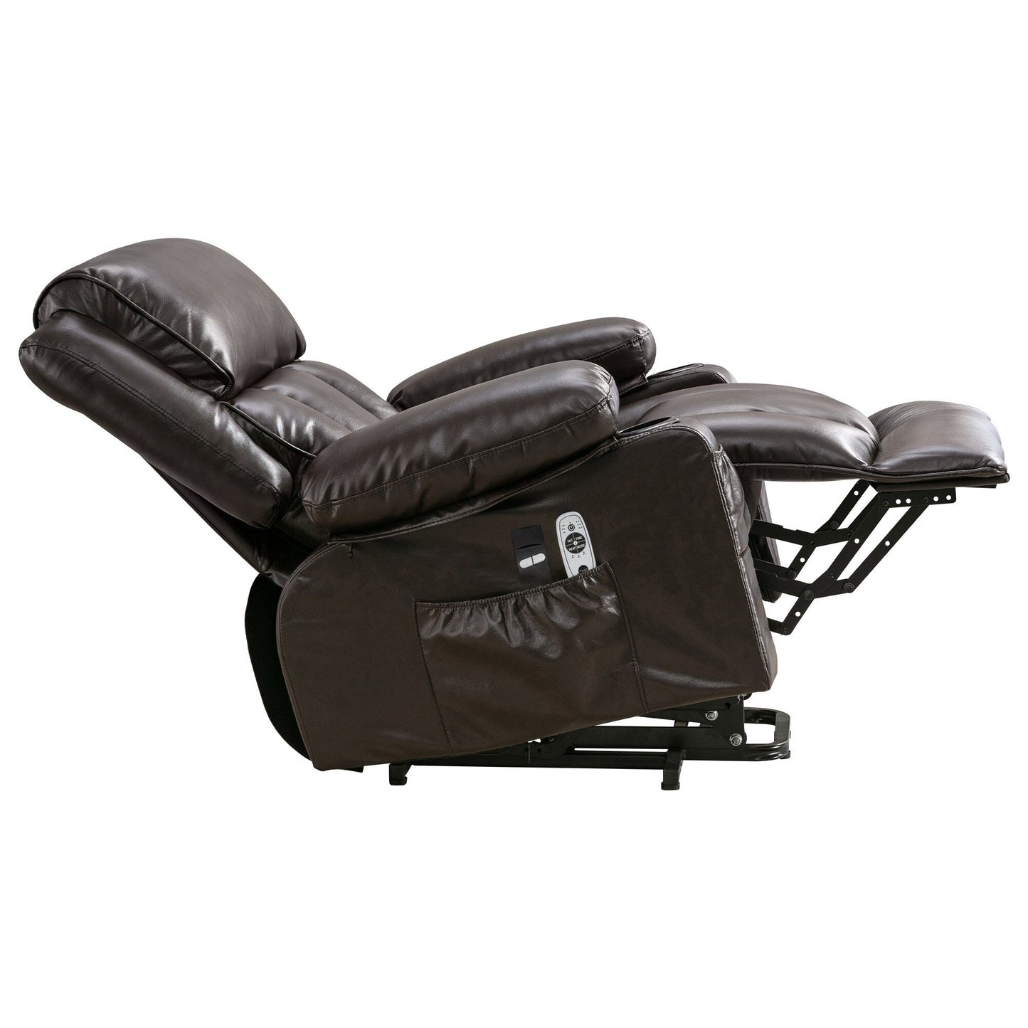 Large Power Lift Recliner Chair with Heat and 8-Point Massage - Remote Control, USB Port