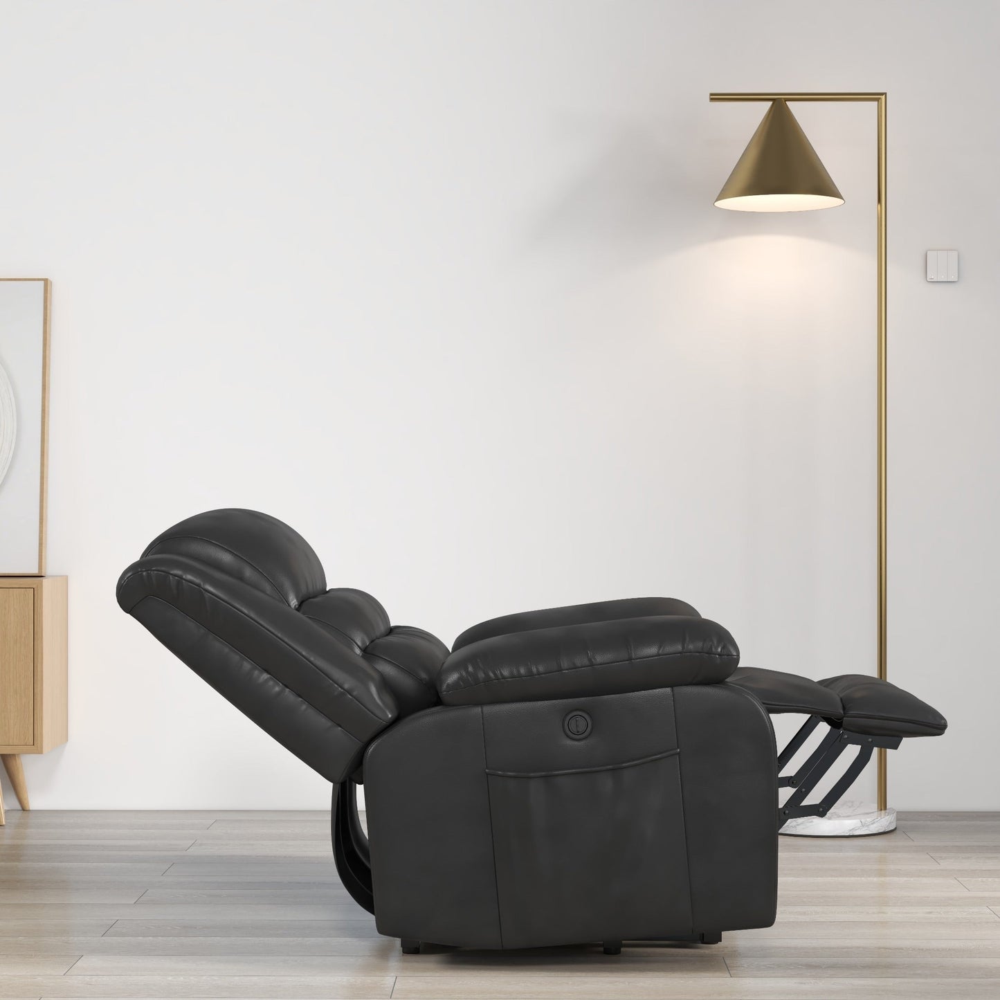 Leather Lift Recliner Chair With Dual Motor, Oversized Power Recliners With Electric Massage Heating