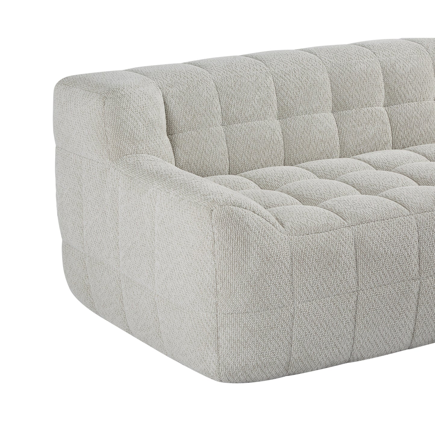 Liyasi 2 Seater Full Compression Sofa Beige Lychee Velvet No Assembly Required