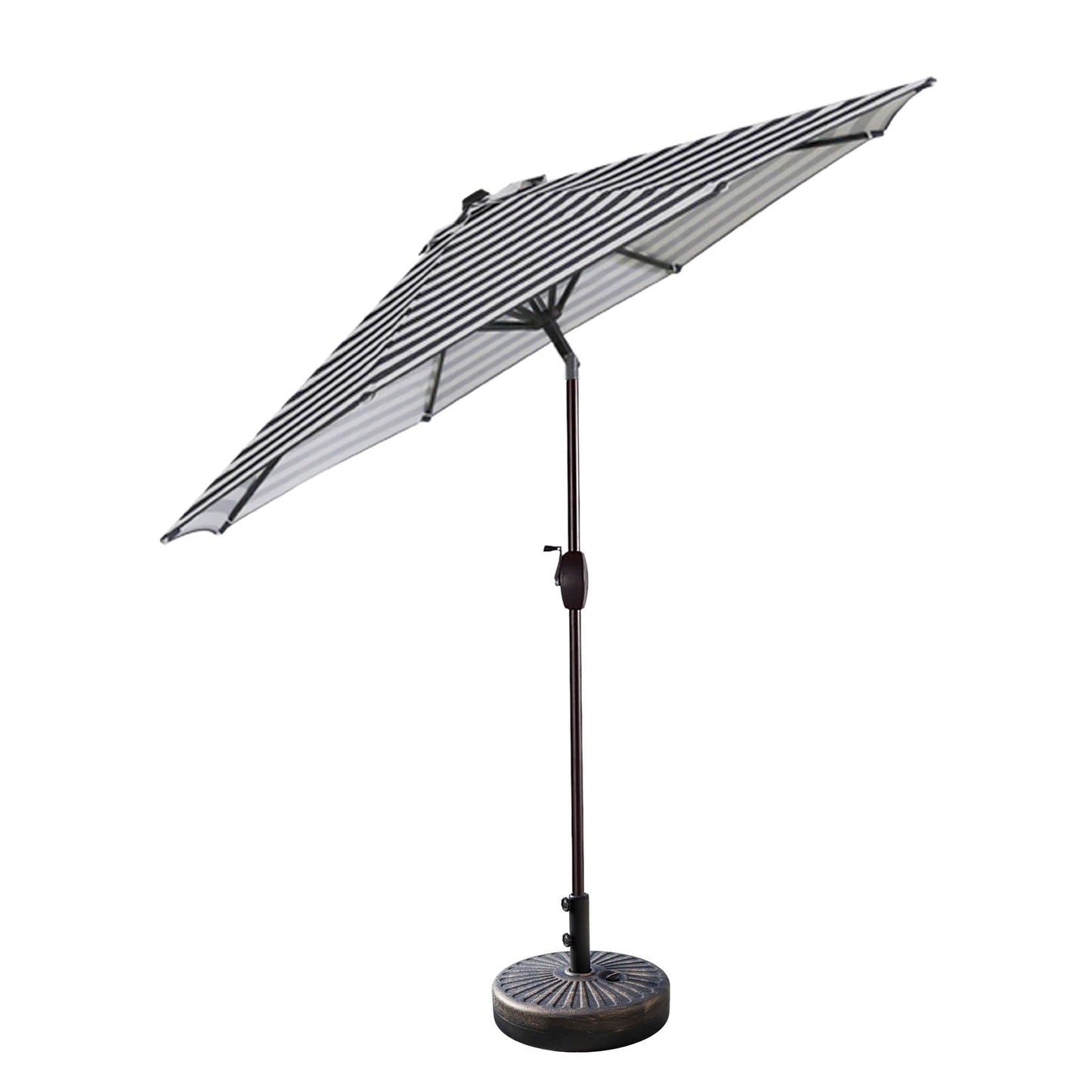 Lopes 9-foot Patio Umbrella with Bronze Finish Base Weight Stand Included