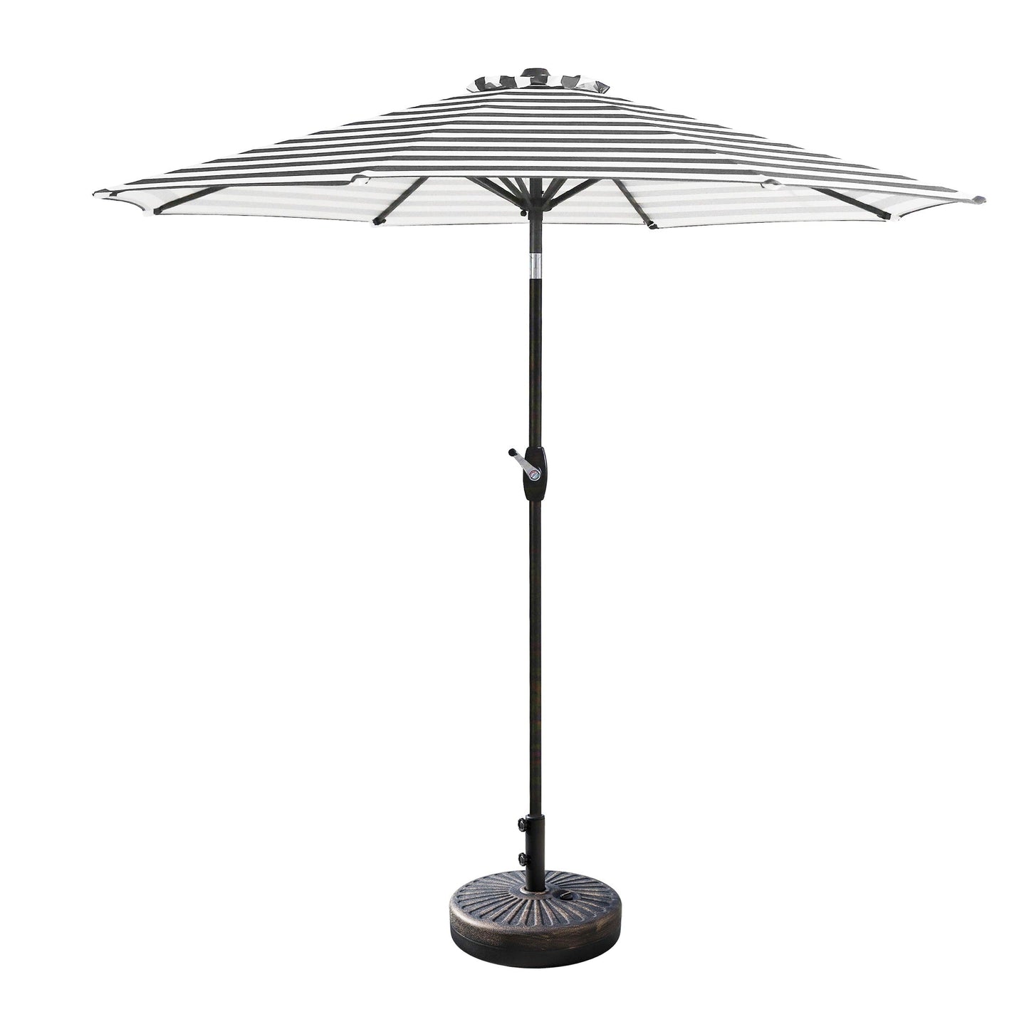 Lopes 9-foot Patio Umbrella with Bronze Finish Base Weight Stand Included
