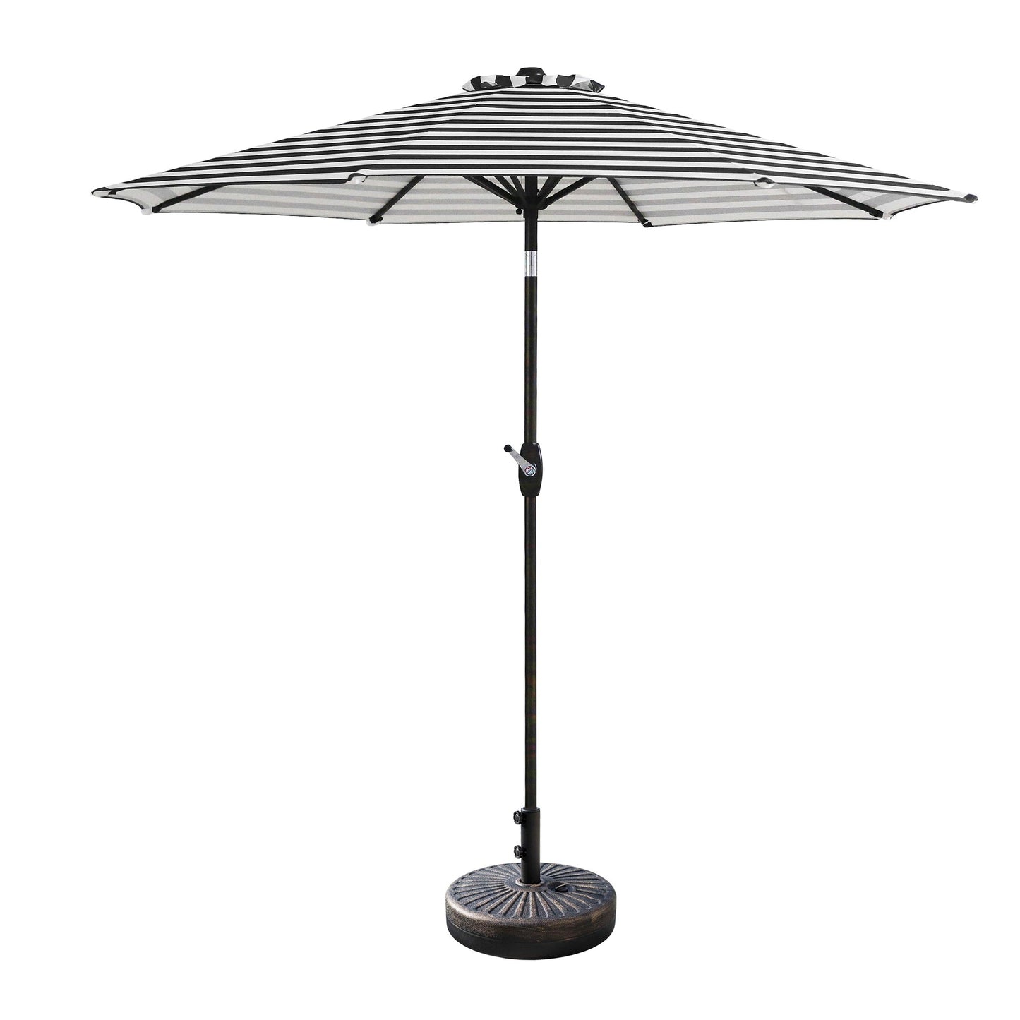 Lopes 9-foot Patio Umbrella with Bronze Finish Base Weight Stand Included