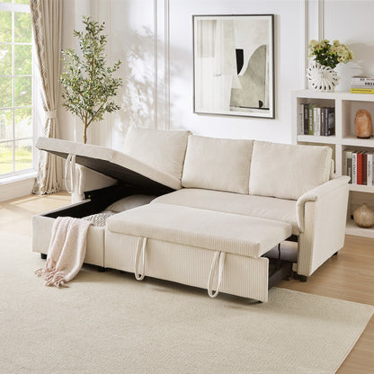 Loveseat Sofa with Chaise Lounge L-Shaped Modular Convertible Sofa with Storage Chaise