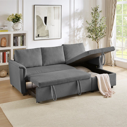 Loveseat Sofa with Chaise Lounge L-Shaped Modular Convertible Sofa with Storage Chaise
