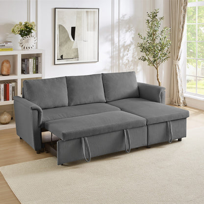 Loveseat Sofa with Chaise Lounge L-Shaped Modular Convertible Sofa with Storage Chaise