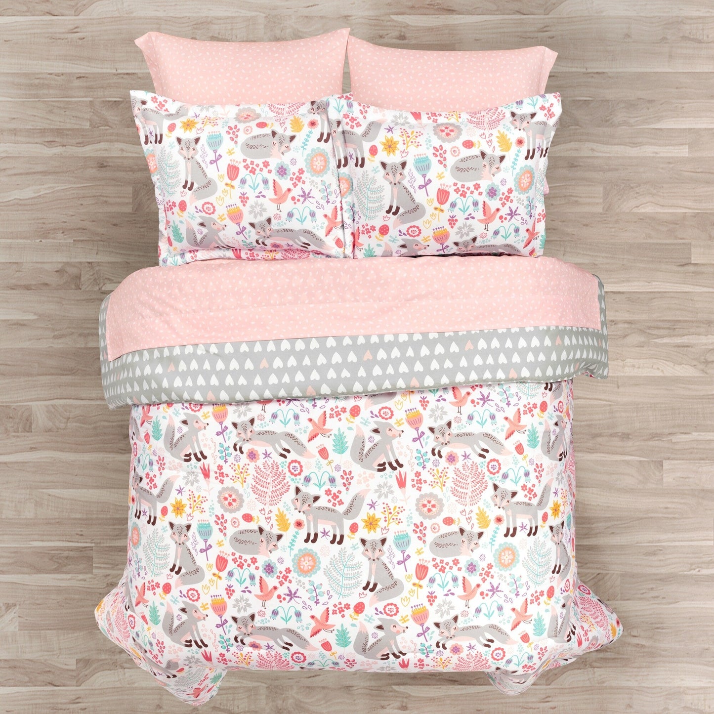 Lush Decor Pixie Fox With Sheet Set Kids Back To Campus Comforter