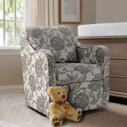 Madison Park Betty Upholstered Swivel Curved Armchair