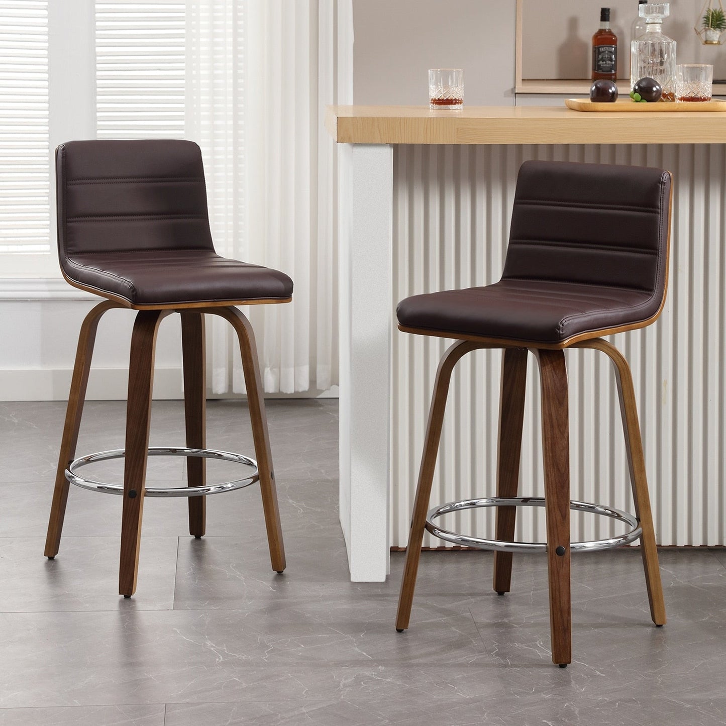 26/29 Faux Leather Swivel Bar/Counter Stools, Set of 2/3