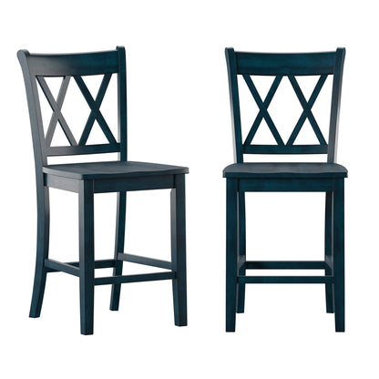 Ronda Double X-Back Counter Height Chairs (Set of 2)