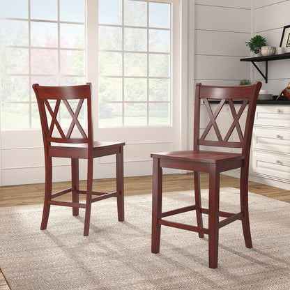 Ronda Double X-Back Counter Height Chairs (Set of 2)