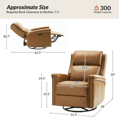 Tobias Traditional Swivel And Rocker Power Recliner Set of 2 by HULALA HOME