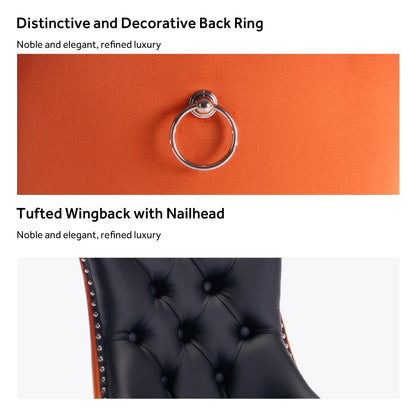 Upholstered Tufted Velvet Dining Chair with Solid Wood Legs Set of 6