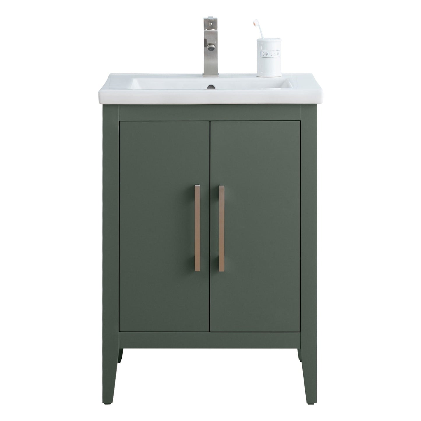 Vanity Art 20 or 24 or 30 Single Sink Bathroom Vanity Cabinet with Ceramic Top