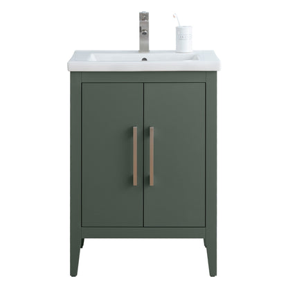 Vanity Art 20 or 24 or 30 Single Sink Bathroom Vanity Cabinet with Ceramic Top